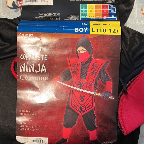Complete ninja boys costume size large L (10-12) - Picture 7 of 7